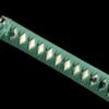 Damascus steel - pure handmade Japanese katana - green leather sheath - iron fittings - genuine leather handle - Green-Qingbo