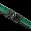 Damascus steel - pure handmade Japanese katana - green leather sheath - iron fittings - genuine leather handle - Green-Qingbo