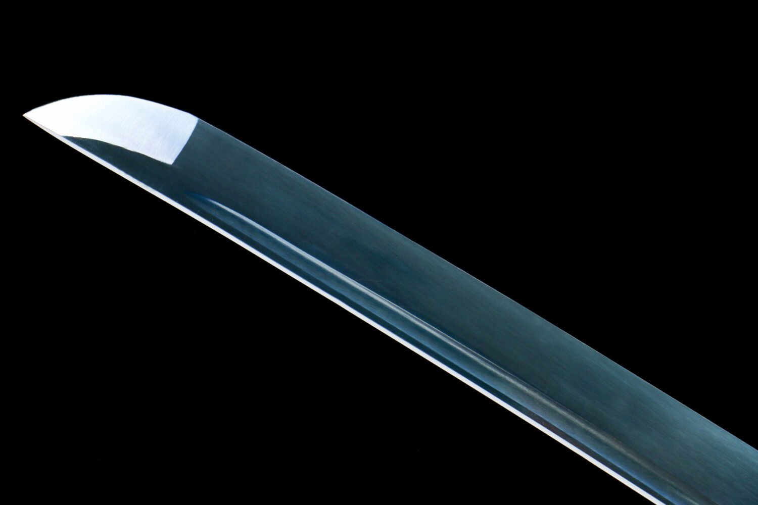 65Mn  Steel-Purely Hand-Forged Katana - Green Wood Scabbard - Zinc Alloy Fitting - Blue-Black - Dark Blue