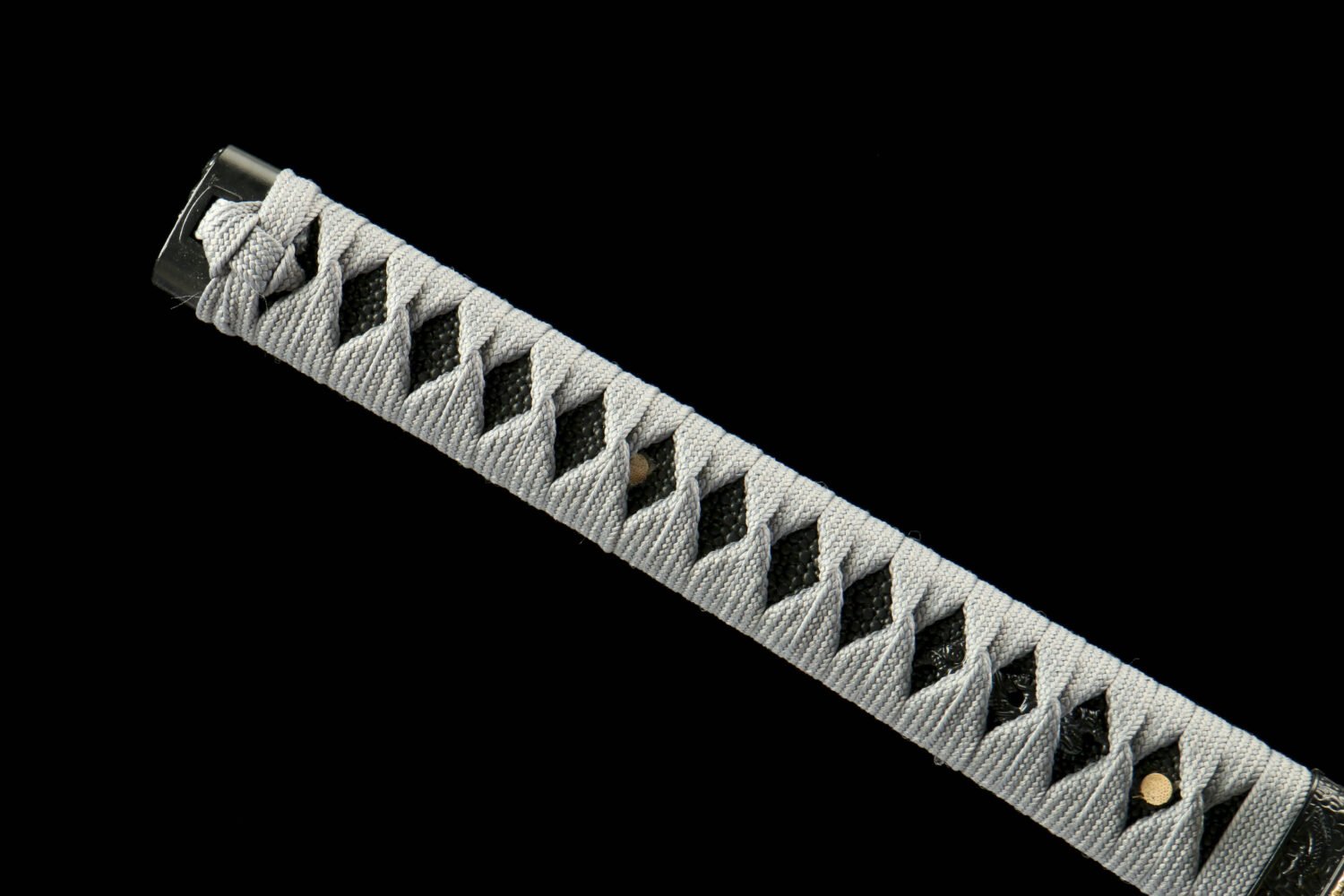 65Mn  Steel-Purely Hand-Forged Katana - Green Wood Scabbard - Zinc Alloy Fitting - Blue-Black - Dark Blue