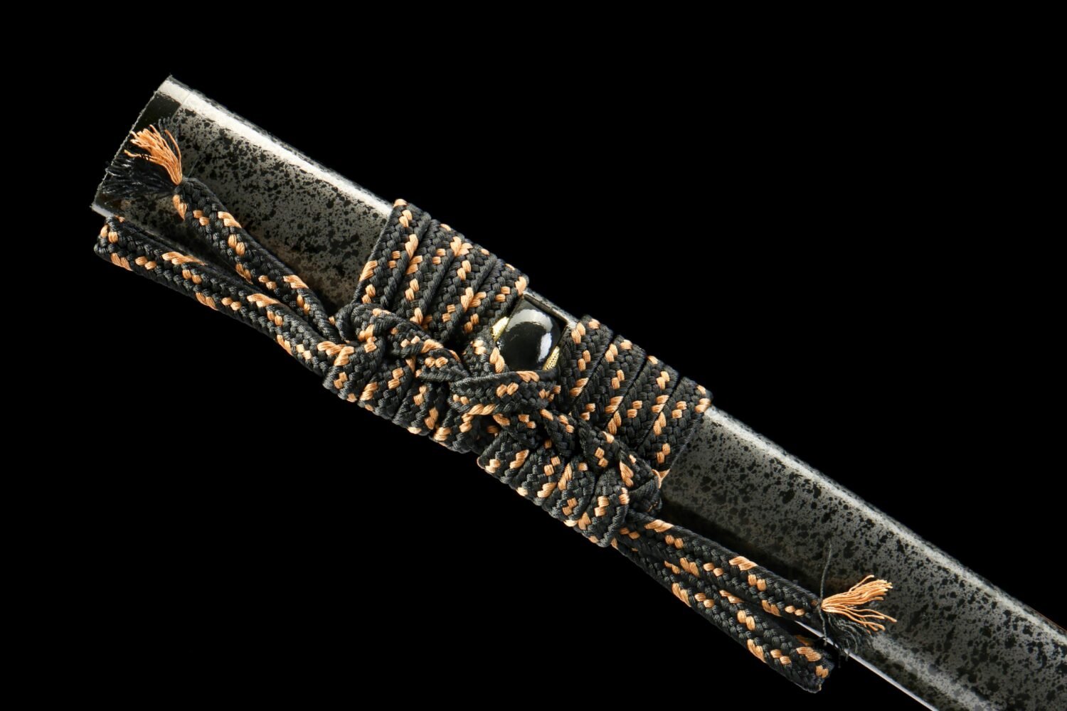 65Mn  Steel-Purely Hand-Forged Katana - Green Wood Scabbard - Zinc Alloy Fitting - Blue-Black - Dark Blue