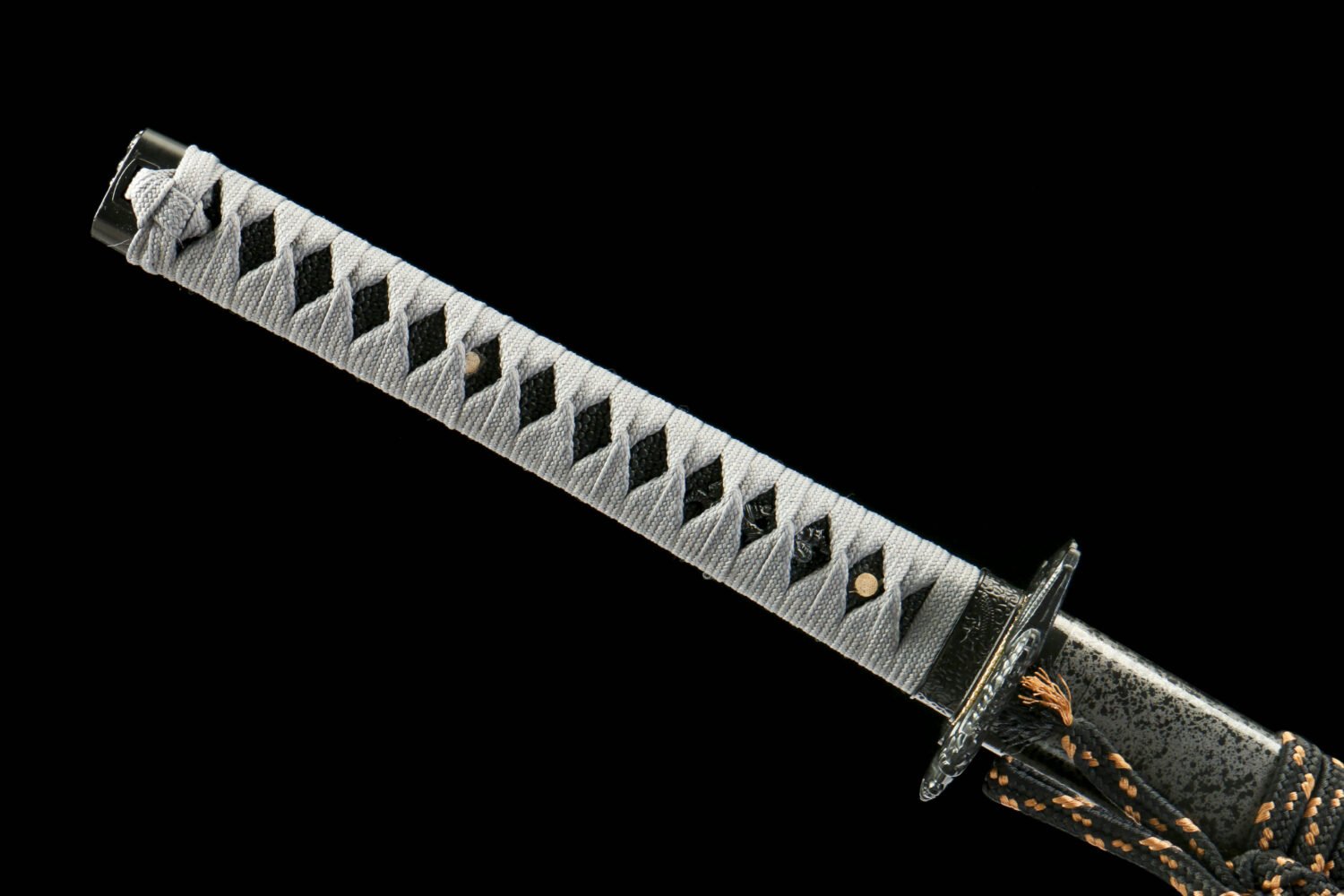 65Mn  Steel-Purely Hand-Forged Katana - Green Wood Scabbard - Zinc Alloy Fitting - Blue-Black - Dark Blue