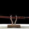 Patterned Steel - Hand-Forged Katana - Green Leather Scabbard - Zinc Alloy Hardware - Midnight Omen