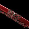 Damascus steel - pure handmade Japanese katana - green leather sheath - iron fittings - genuine leather handle - song blade