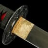 Patterned Steel - Hand-Forged Katana - Green Leather Scabbard - Zinc Alloy Hardware - Midnight Omen