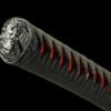 Patterned Steel - Hand-Forged Katana - Green Leather Scabbard - Zinc Alloy Hardware - Midnight Omen