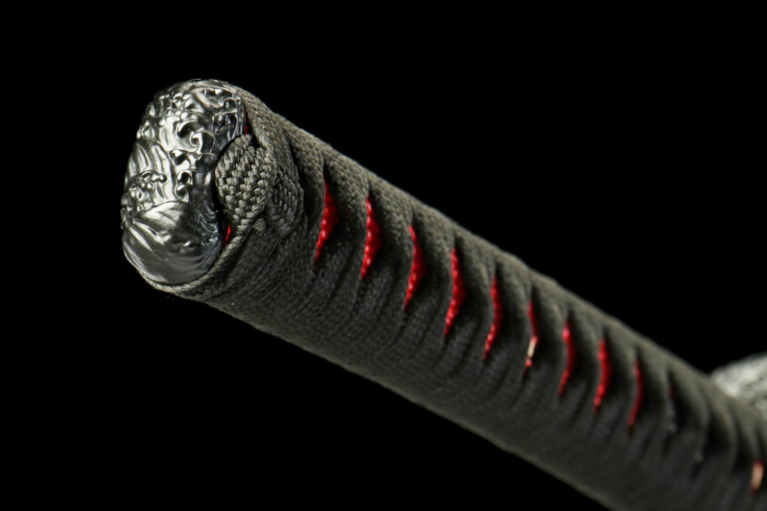 Patterned Steel - Hand-Forged Katana - Green Leather Scabbard - Zinc Alloy Hardware - Midnight Omen