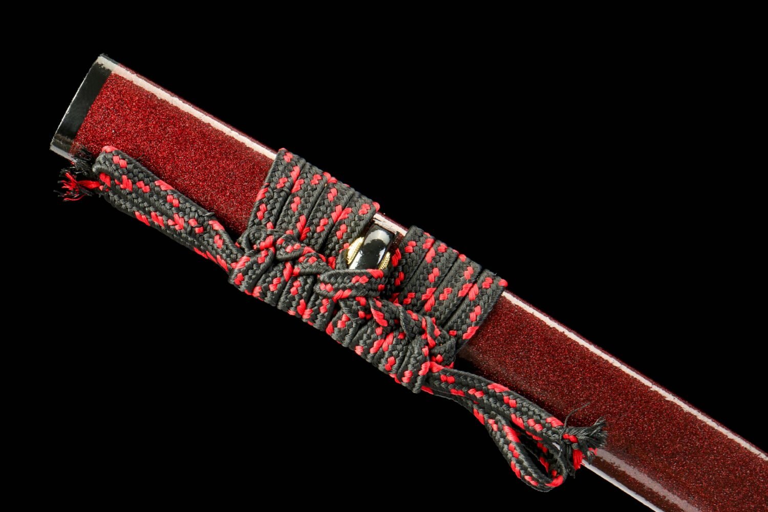 Patterned Steel - Hand-Forged Katana - Green Leather Scabbard - Zinc Alloy Hardware - Midnight Omen