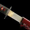 Patterned Steel - Hand-Forged Katana - Green Leather Scabbard - Zinc Alloy Hardware - Midnight Omen