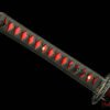 Patterned Steel - Hand-Forged Katana - Green Leather Scabbard - Zinc Alloy Hardware - Midnight Omen
