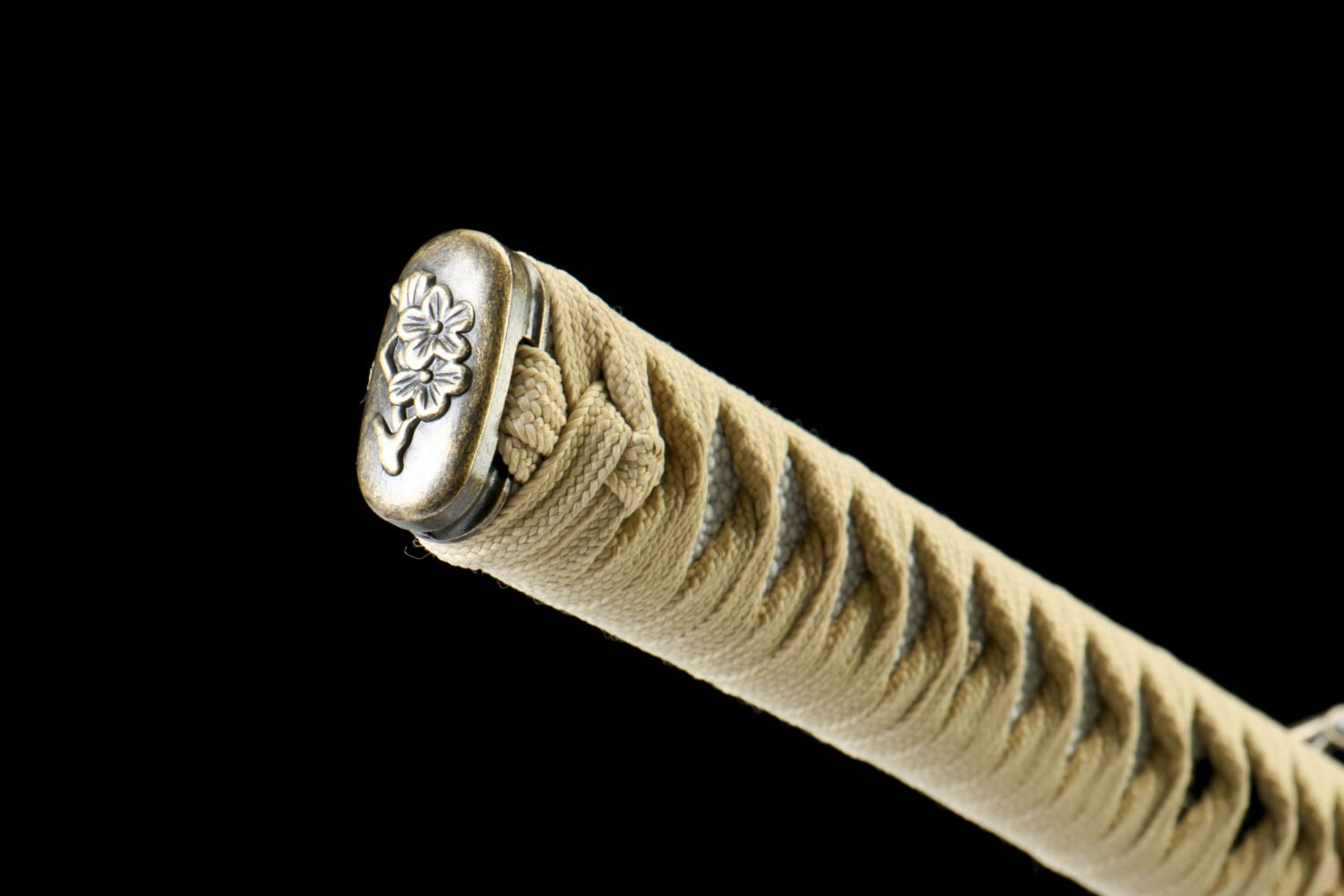 IMG_8896 T10 steel - pure handmade Japanese samurai sword - earth-covered burnt blade - green leather sheath - baked gold - gold flash