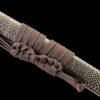 IMG_8916 65Mn steel  - Pure Hand-Forged Katana - Green Wood Scabbard - Zinc Alloy Fitting - Scales - Black Feather