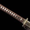 IMG_8923 65Mn steel  - Pure Hand-Forged Katana - Green Wood Scabbard - Zinc Alloy Fitting - Scales - Black Feather