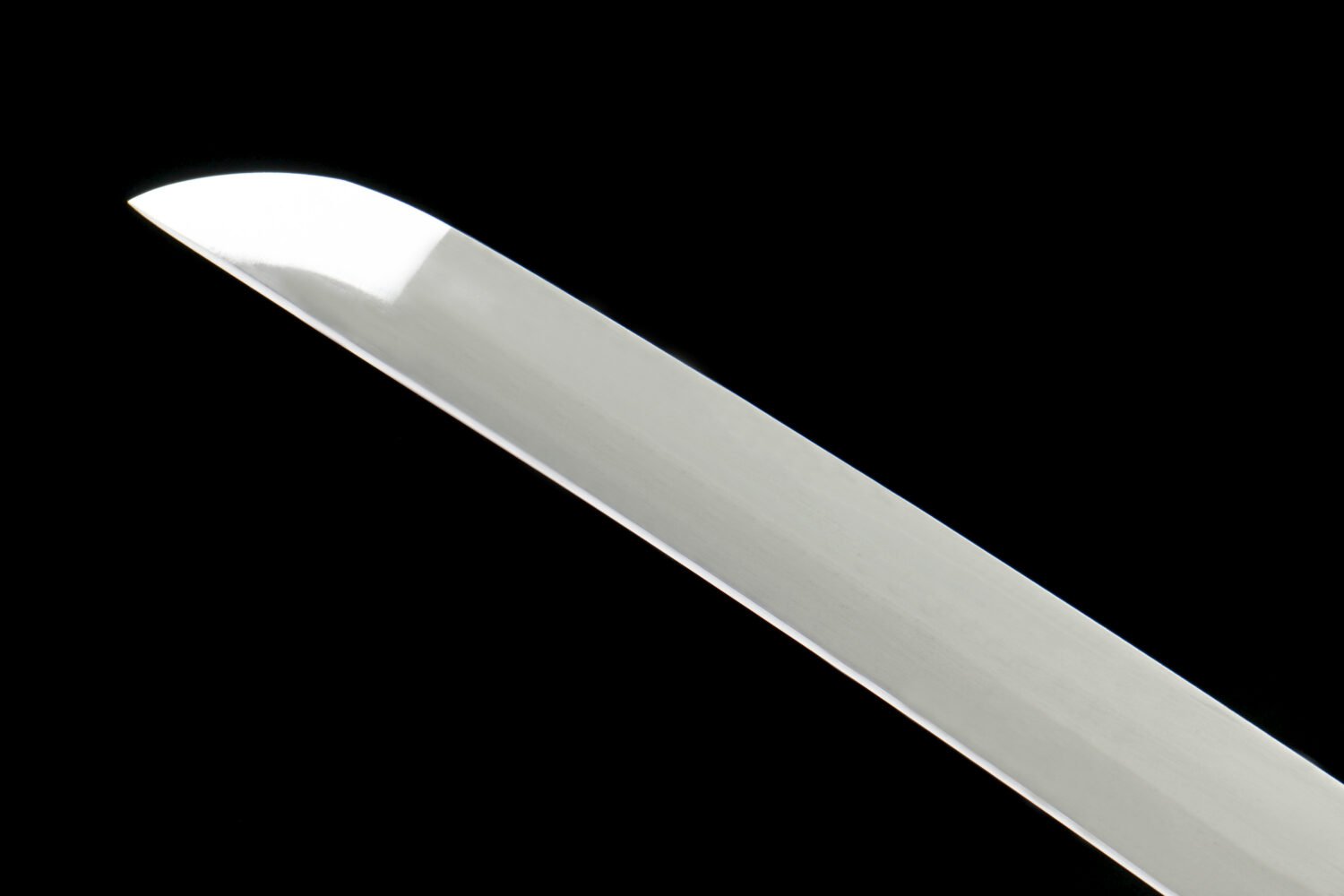 IMG_9092 1065 steel - pure handmade Japanese katana - green leather sheath - brown - brilliant flame