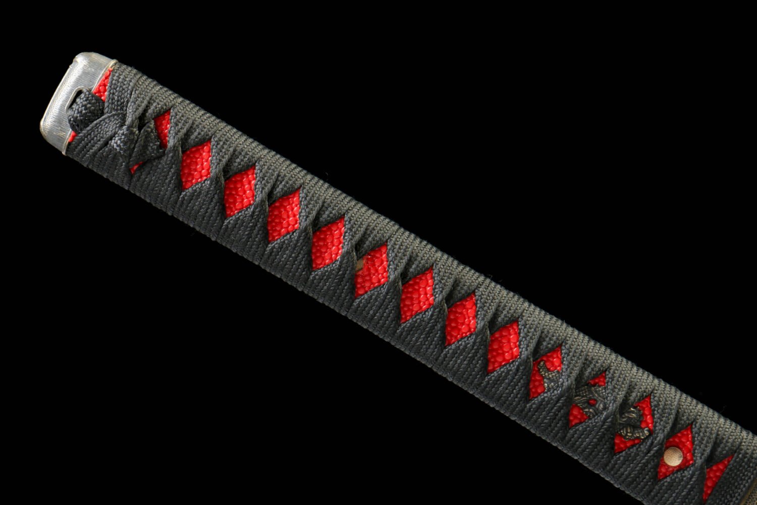 IMG_9935 1065 steel - pure hand-forged samurai sword - green leather sheath - red - deep fire