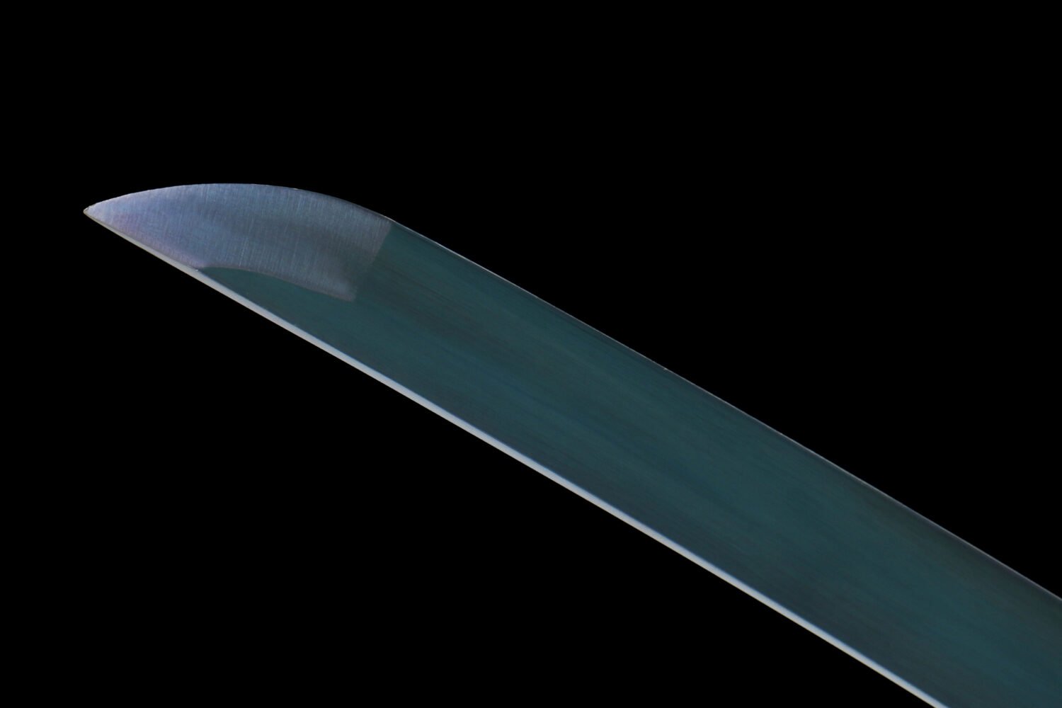 IMG_9943 1065 steel - pure hand-forged samurai sword - green leather sheath - roasted blue - dark mist