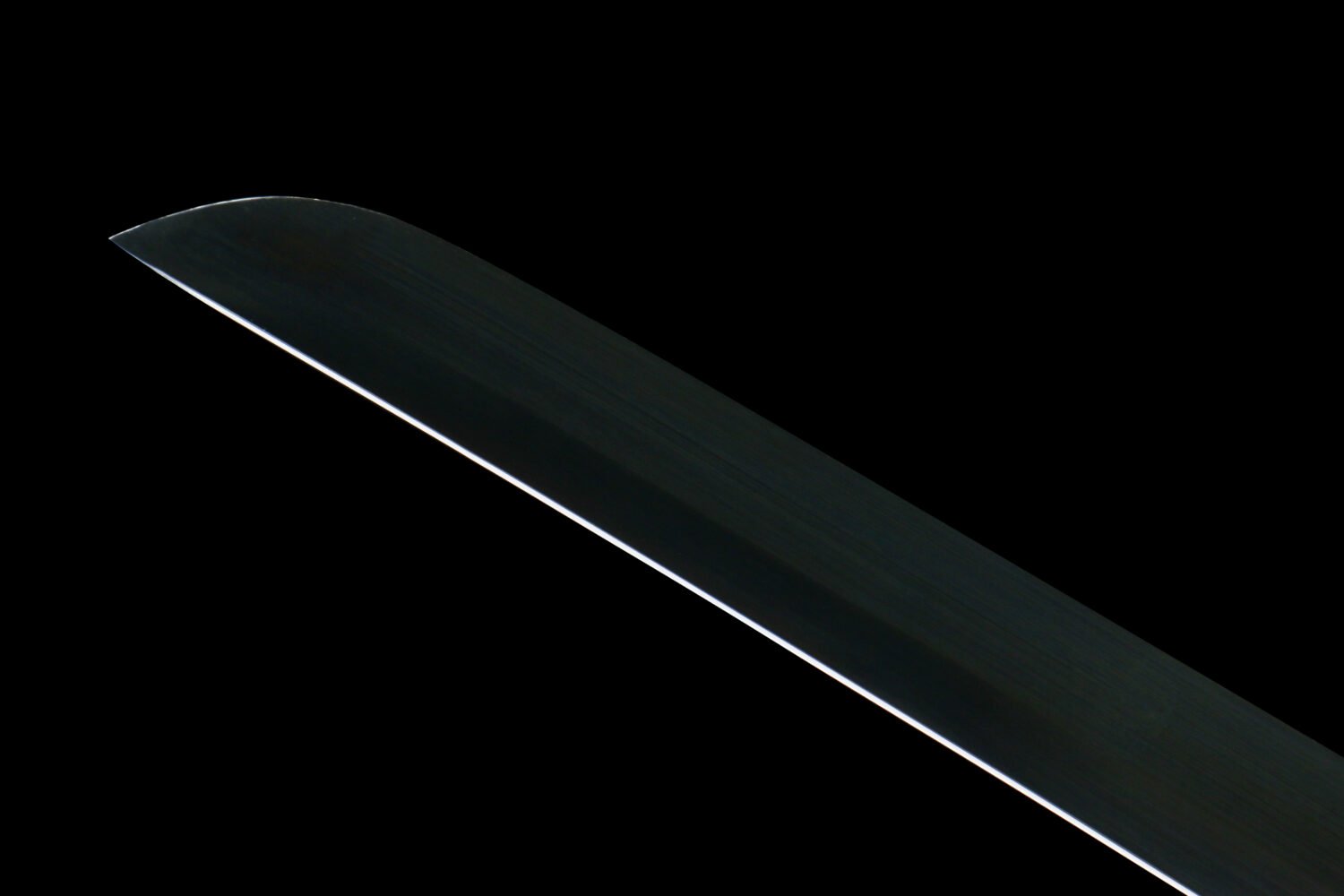 IMG_9992 1065 steel - pure handmade Japanese katana - green leather sheath - zinc alloy fittings - roasted black - katana