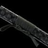 IMG_9997 1065 steel - pure handmade Japanese katana - green leather sheath - zinc alloy fittings - roasted black - katana
