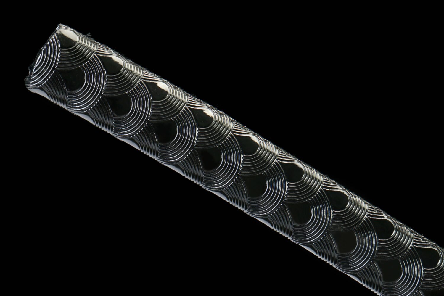 IMG_9998 1065 steel - pure handmade Japanese katana - green leather sheath - zinc alloy fittings - roasted black - katana