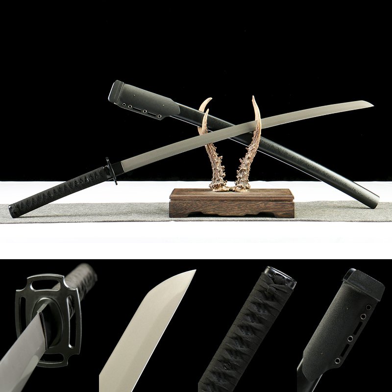 1060 carbon steel - pure hand-made Japanese katana - solid wood paint + half K sheath - Reaper series sword-Shadow Dance