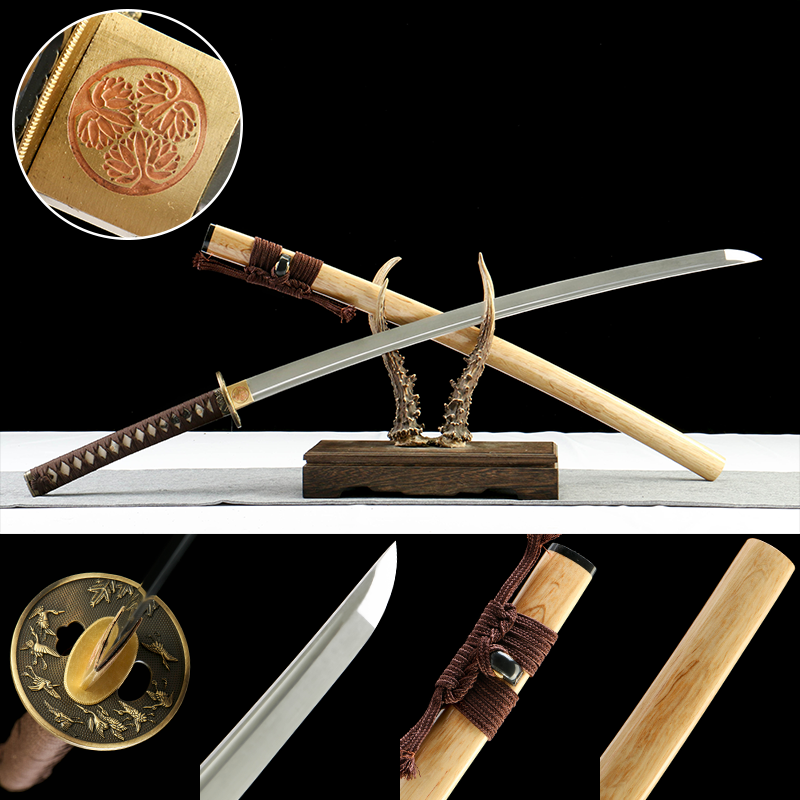 2024刀主图-恢复的-恢复的-恢复的 1065 steel - pure handmade Japanese katana - zinc alloy fittings - original wooden sheath high manganese steel katana - jade blade