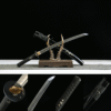 1060 steel - pure hand-forged samurai sword - covered with earth and burnt blade - shell sheath - copper-plated gilded silver - Jinlin