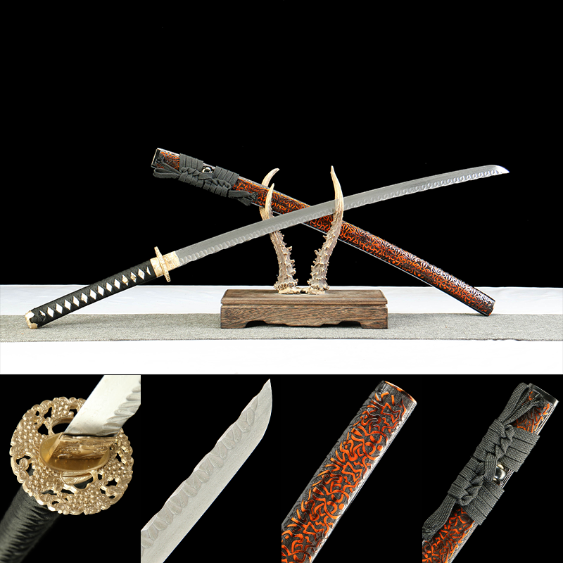 Damascus steel-purely handmade Japanese samurai sword-Kagemu