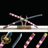 1045 steel - pure hand-forged samurai sword - green leather sheath - alloy equipment - special craftsmanship - 2nd generation Kitetsu