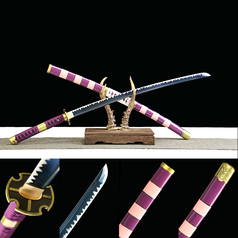 1045 steel - pure hand-forged samurai sword - green leather sheath - alloy equipment - special craftsmanship - 2nd generation Kitetsu