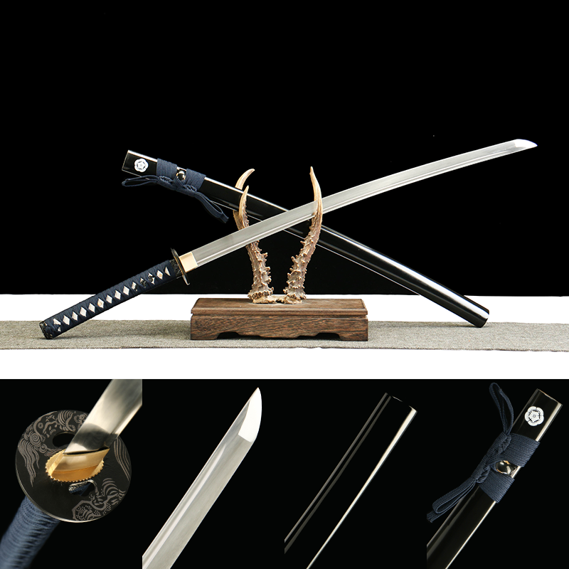 2024刀主图-恢复的-恢复的-恢复的 1065 steel - pure handmade Japanese katana - green leather sheath - iron fittings - Xuanchao