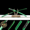 1045 steel - pure hand-forged samurai sword - green leather sheath - zinc alloy fittings - special craftsmanship - Cuishun