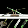 2024刀主图-恢复的-恢复的-恢复的 1065 steel - pure handmade Japanese katana - green leather sheath - zinc alloy fittings - Youteng