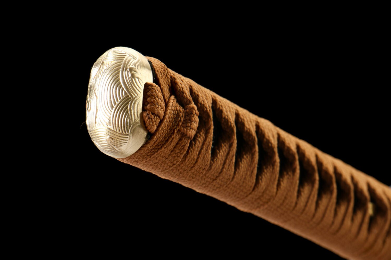 IMG_0580 T10 steel - pure handmade Japanese katana - earth-covered and burnt blade - green leather sheath - iron fittings - shadow carving