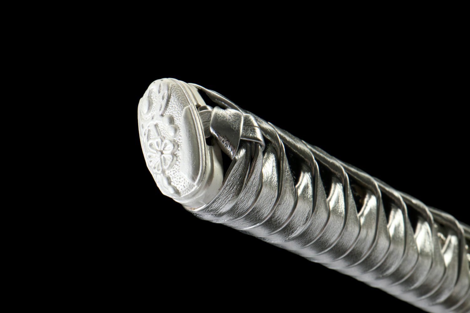 IMG_0654 1065 steel - pure handmade Japanese katana - alloy fittings - green leather sheath - koi wakizashi