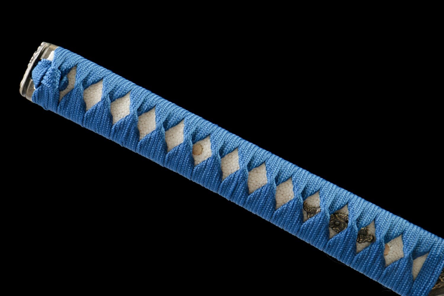 IMG_1103 1065 steel - pure handmade Japanese samurai sword - zinc alloy fittings - green leather sheath - Tianche