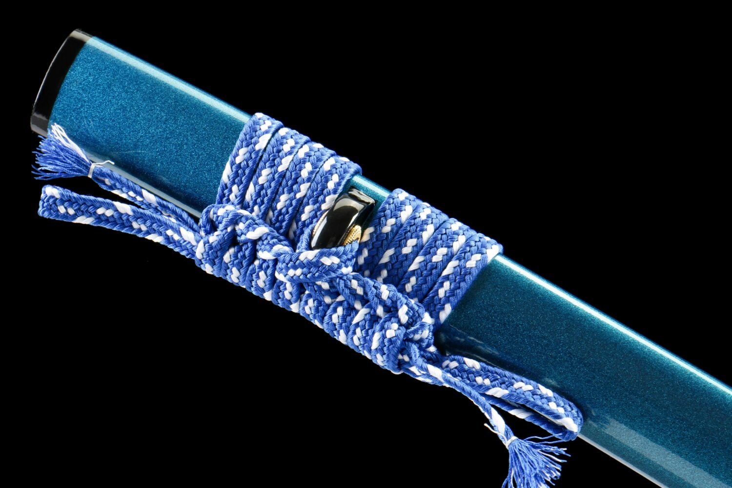 IMG_1106 1065 steel - pure handmade Japanese samurai sword - zinc alloy fittings - green leather sheath - Tianche