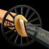 T10 steel - pure handmade Japanese samurai sword - earth-covered and burned blade - iron tools - sunset