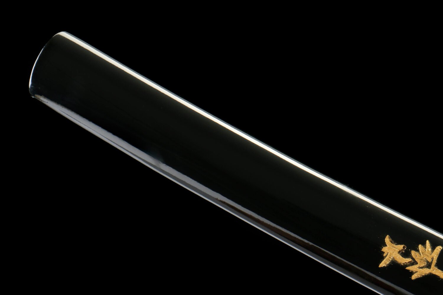 IMG_1135 1065 steel - pure handmade Japanese samurai sword - zinc alloy fittings - green leather sheath - Night Raven