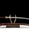 IMG_1287 1065 steel - pure hand-forged samurai sword - zinc alloy fittings - wine red tree pattern high carbon steel samurai sword - red claw