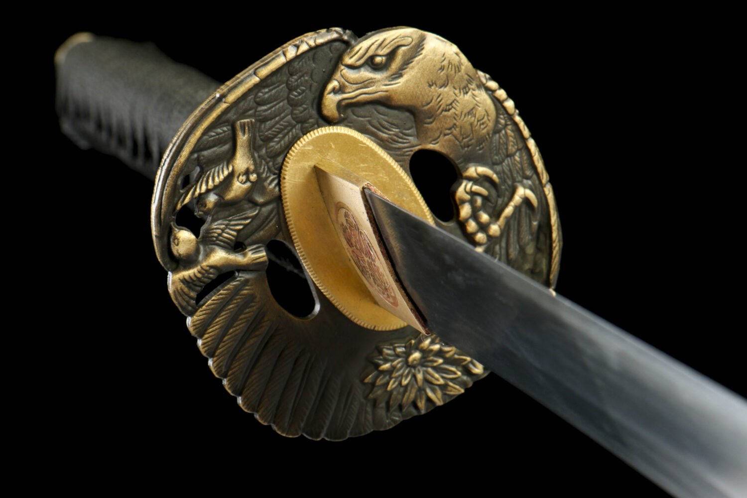 IMG_1346 1065 steel - pure hand-forged samurai sword - zinc alloy fittings - wine red tree pattern high carbon steel samurai sword - red claw