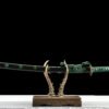 IMG_1589 1065 steel - pure handmade Japanese samurai sword - zinc alloy fittings - green family pattern high carbon steel samurai sword - Shadow King