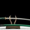1065 steel - pure handmade Japanese samurai sword - zinc alloy fittings - green bamboo leaf high carbon steel samurai sword - Shenmu