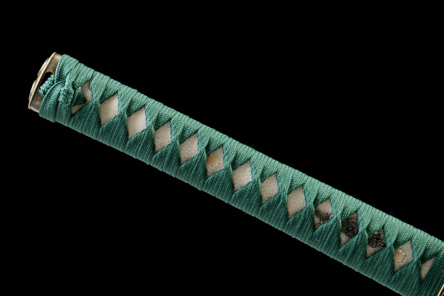 IMG_1643 1065 steel - pure handmade Japanese samurai sword - zinc alloy fittings - green family pattern high carbon steel samurai sword - Shadow King