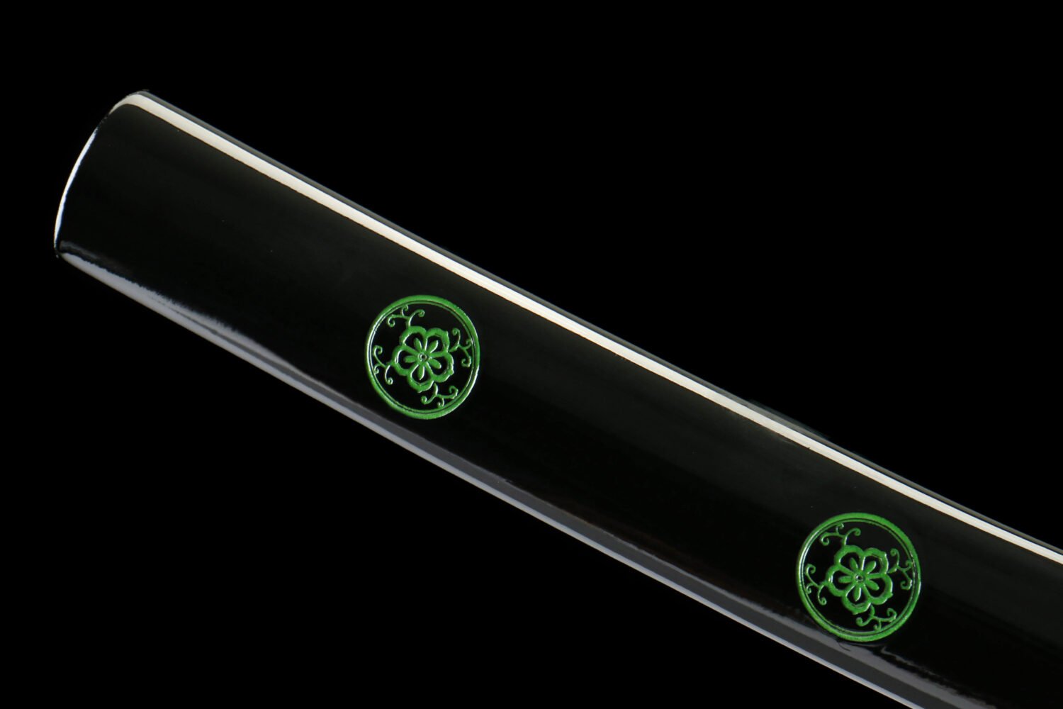 IMG_1645 1065 steel - pure handmade Japanese samurai sword - zinc alloy fittings - green family pattern high carbon steel samurai sword - Shadow King