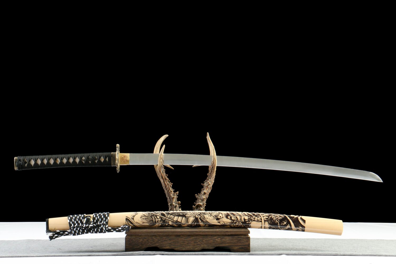 IMG_1673-2 1065 steel - pure handmade Japanese samurai sword - copper fittings - Dragon Samurai original high carbon steel samurai sword - Golden Wind