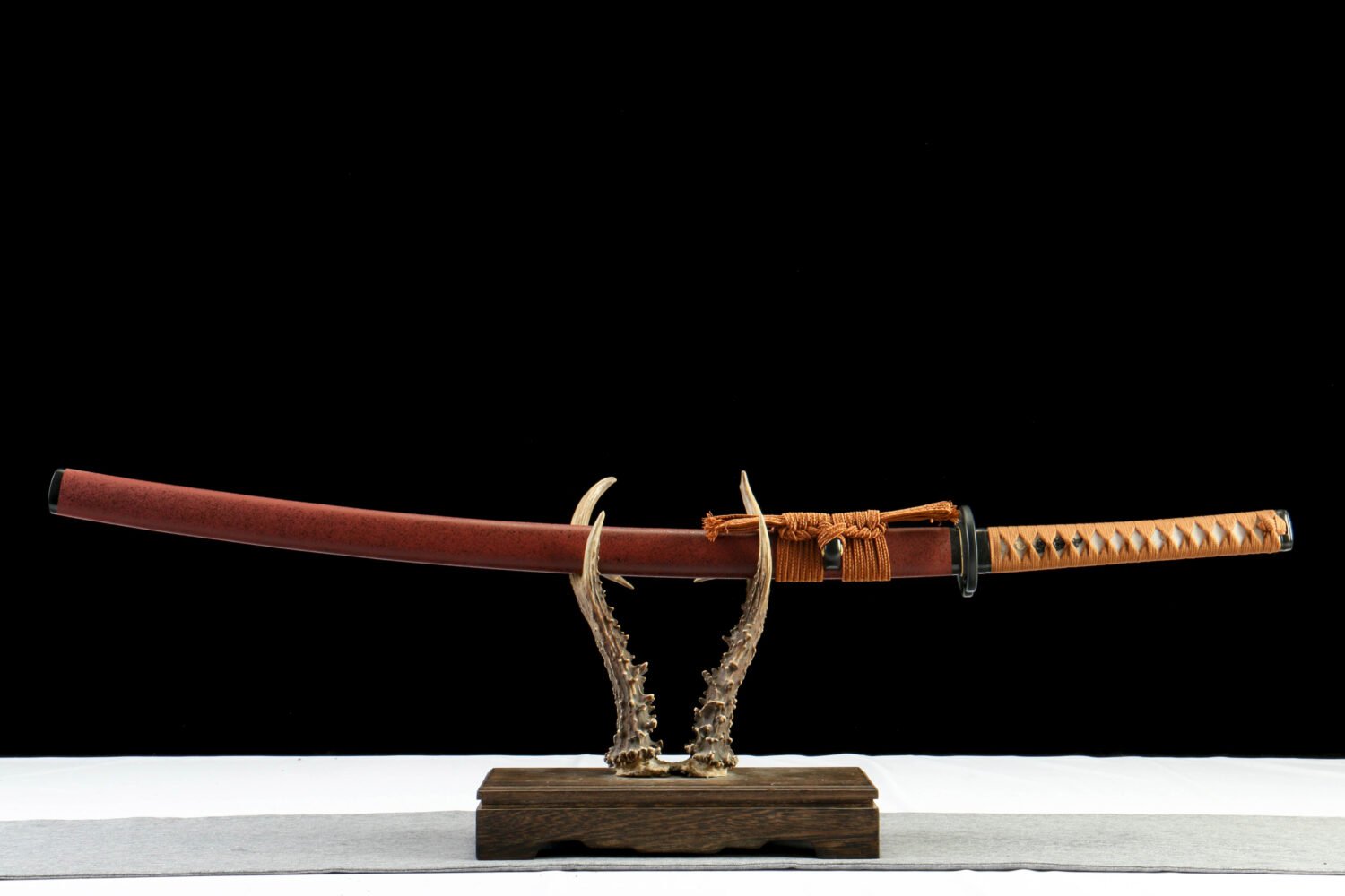 IMG_1735 1065 steel - pure handmade Japanese samurai sword - iron fittings - wine red Musashi high carbon steel samurai sword - jade sword