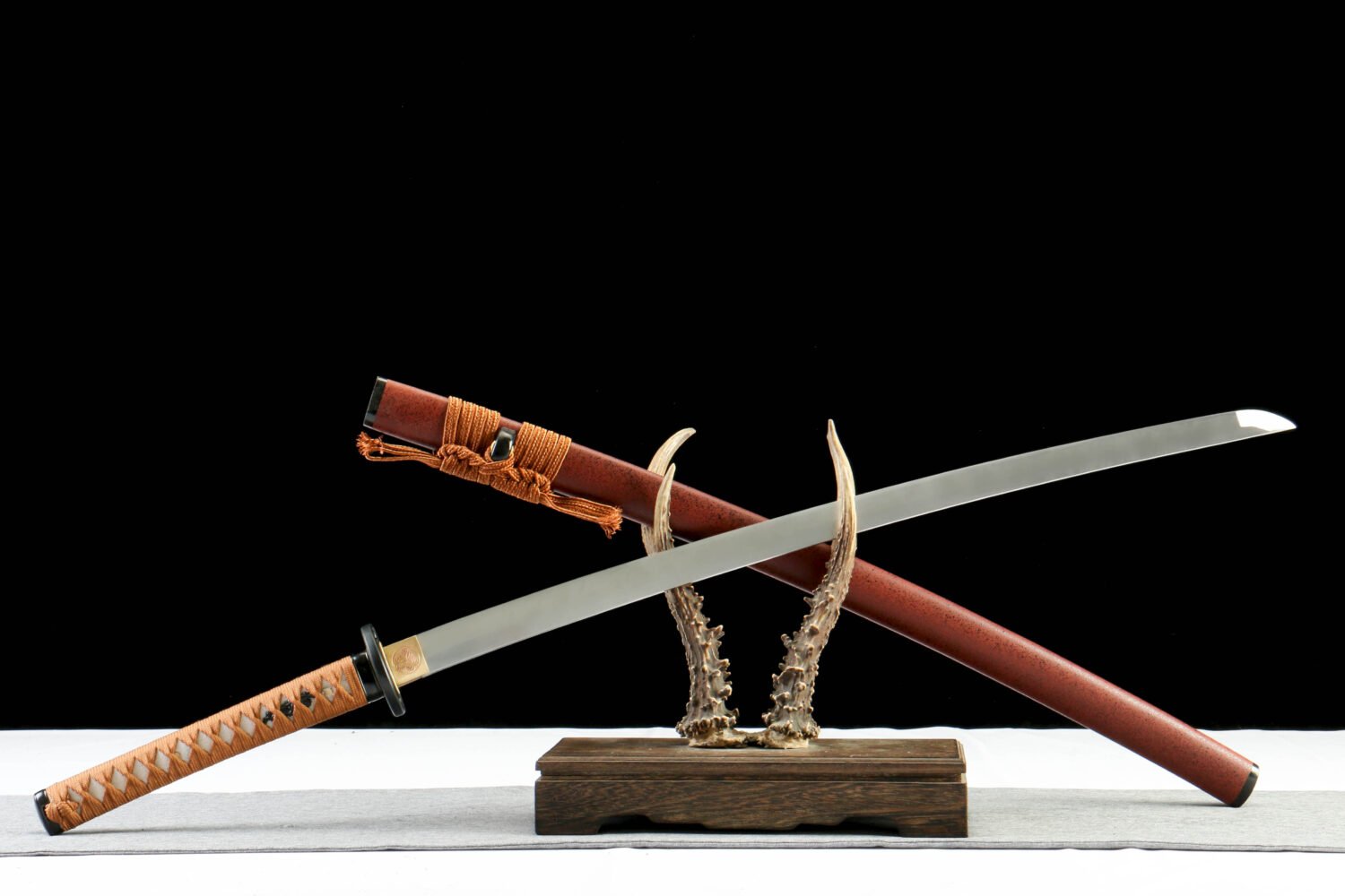 IMG_1749 1065 steel - pure handmade Japanese samurai sword - iron fittings - wine red Musashi high carbon steel samurai sword - jade sword