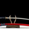 IMG_2013 1065 steel - pure hand-forged samurai sword - zinc alloy fittings - bright red high manganese steel samurai sword - Tongrui