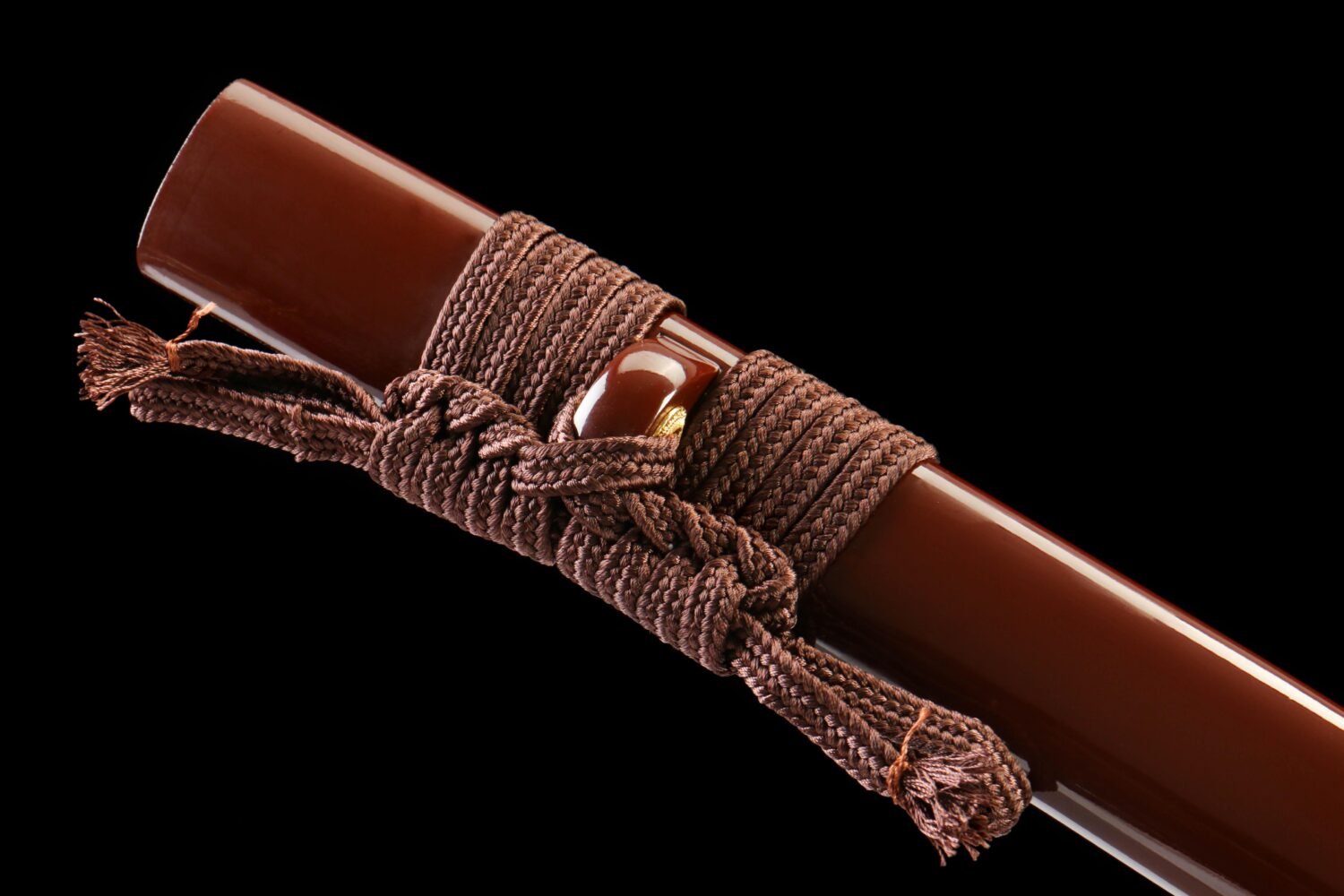 IMG_2081 1065 steel - pure handmade Japanese katana - green leather sheath - zinc alloy fittings - wine red high manganese steel katana - dark edges