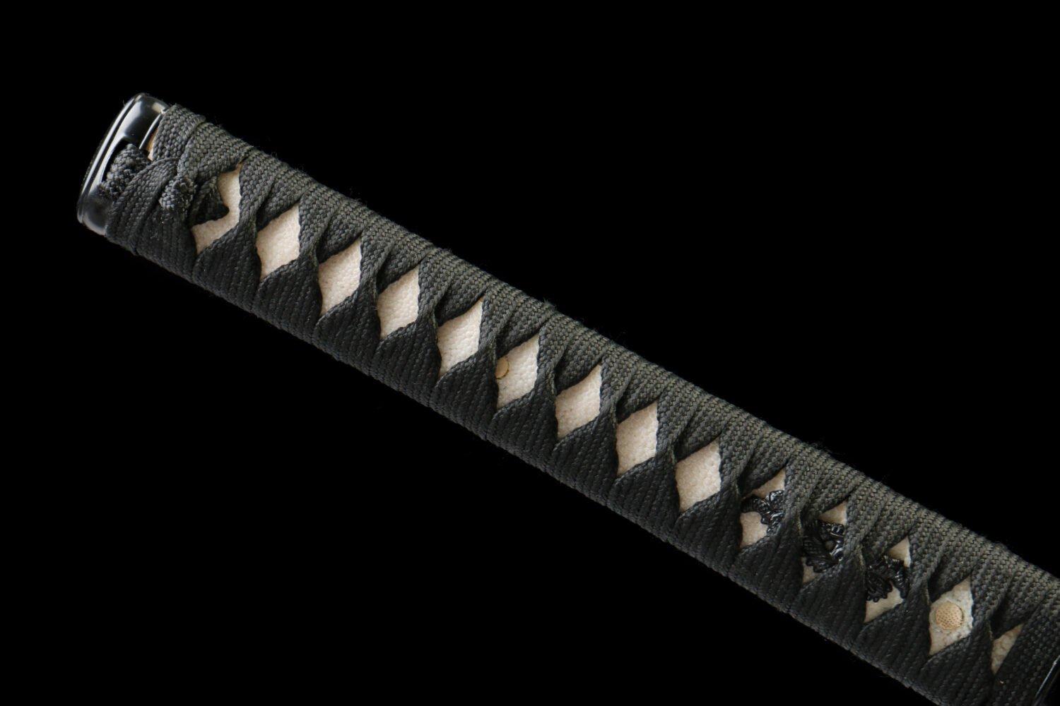 IMG_2091 1065 steel - pure handmade Japanese katana - green leather sheath - zinc alloy fittings - iron lock ash sheath high manganese steel katana - dark soul slash